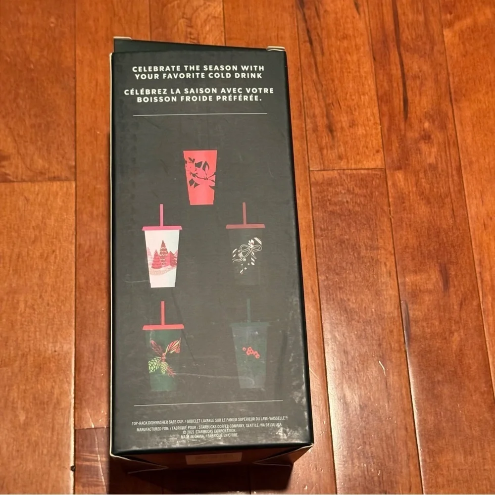 Starbucks 5-pack Reusable Cold Venti 24oz Cups With Lids & Straws Holiday 2021